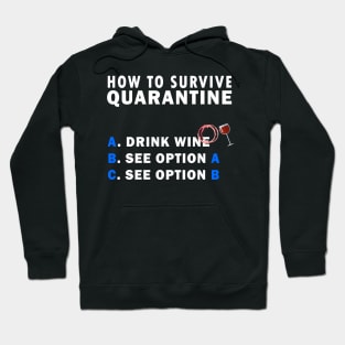 How to survive quarantine Wine Hoodie